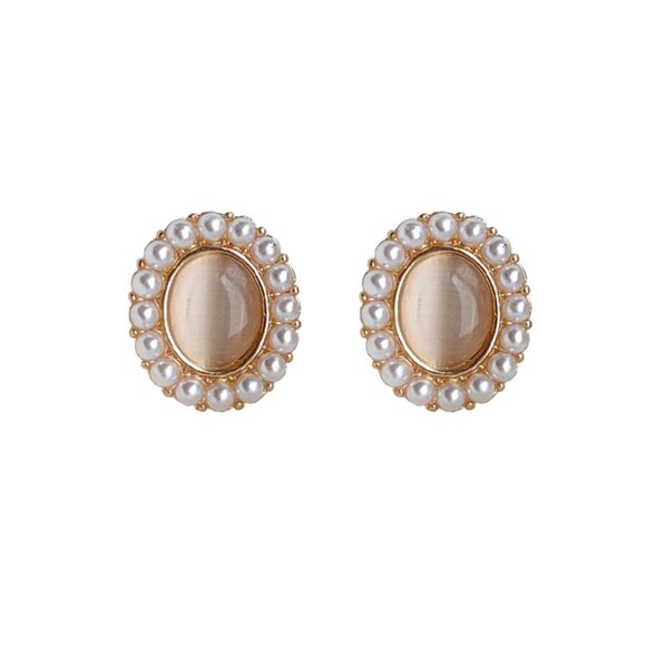 💙💕Last one Oval Lady Gem Stone Earrings Studs - Picture 3 of 8